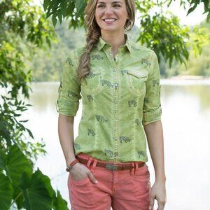 Ryan Michael Yac Shirt in Lime N1021b